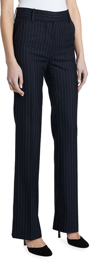 ladies navy striped trousers