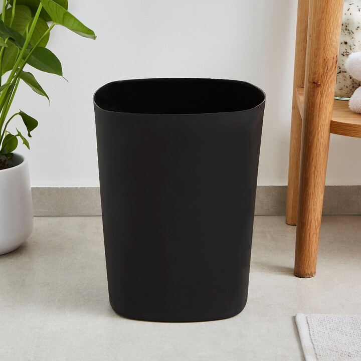 Dunelm 9L Black Plastic Bin Black ShopStyle Bath Accessories
