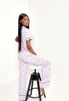 Thumbnail for your product : Missguided Heart Print Piping Pj Set Lilac
