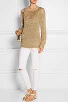 Thumbnail for your product : Tibi Tamara Mellon Open-knit metallic sweater