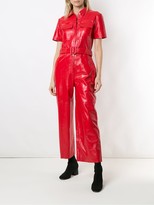 Thumbnail for your product : Eva Belted Leather Jumpsuit
