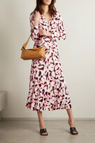 Thumbnail for your product : Diane von Furstenberg Timmy Draped Printed Stretch-jersey Midi Dress - Brown