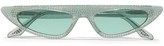 Thumbnail for your product : Cat Eye Andy Wolf Florence Crystal-embellished Cat-eye Acetate Sunglasses