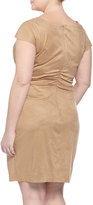 Thumbnail for your product : Kay Unger New York Cap-Sleeve Draped Suede Dress, Women's