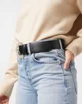 Thumbnail for your product : ASOS DESIGN waist and hip jeans belt in black with diamante buckle