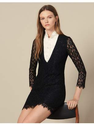 Sandro Short Dress With Layered Effect