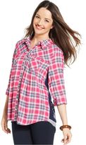 Thumbnail for your product : Style&Co. Plaid Mixed-Print Button-Down Shirt