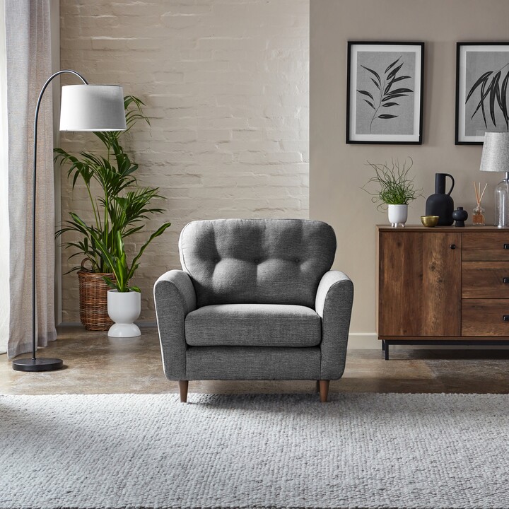 Dunelm Sven Tonal Weave Snuggle Chair Grey ShopStyle Armchairs