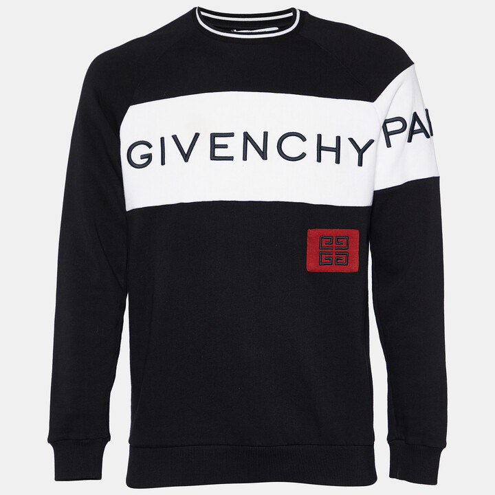 Givenchy Black Logo Embroidered Cotton Knit Sweatshirt XL - ShopStyle  Crewneck Sweaters