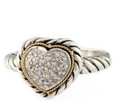 Thumbnail for your product : EFFY Balissima Sterling Silver, 18Kt. Yellow Gold & Diamond Heart Ring