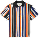 Thumbnail for your product : Noon Goons Striped Cotton-Jersey Half-Zip Polo Shirt
