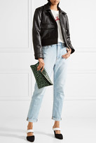 Thumbnail for your product : Clare Vivier Leopard-print Calf Hair Clutch - Green