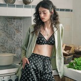 Thumbnail for your product : Not Just Pajama NOT JUST Silk Bra Without Steel White & Black Polka Dots