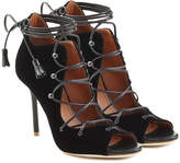 Thumbnail for your product : Malone Souliers Lace-Up Velvet Sandals
