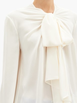 Valentino Pussy-bow Silk-georgette Blouse - Ivory