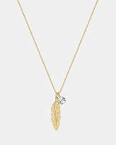 Thumbnail for your product : Swarovski Necklace 925 Sterling Silver Crystal Feather Gold Plated