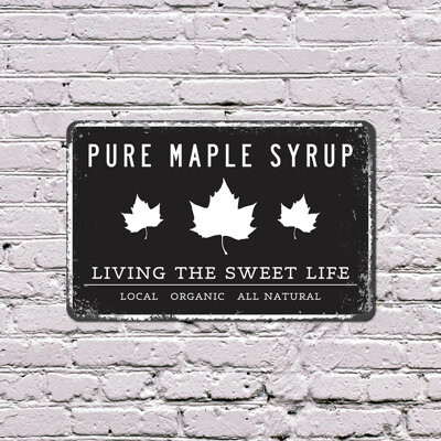 SignMission Vintage Style Maple Syrup Personalized 13 Inch x 20 Inch Plastic Sign Your Name Sugar Shack Perfect for Kitchens Cabins Breakfast Nooks Fun Gift for M