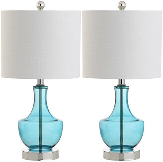 Jonathan Y Designs Colette Set Of Two 20In Mini Glass Table Lamps