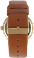 Thumbnail for your product : Peugeot Men's Stainless Steel Round Case & Leather Strap Watc