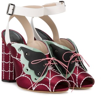 Marco De Vincenzo Butterfly Web Ankle Strap Sandals