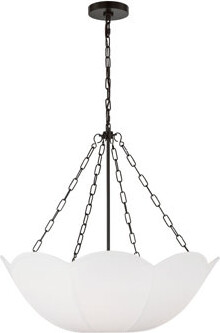 Latitude Run Alexa Hampton Stassi Dining Room Chandelier With White Linen Shade