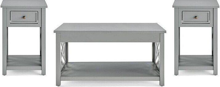 Alaterre Furniture Coventry Geometric Coffee Table & End Table 3-piece Set