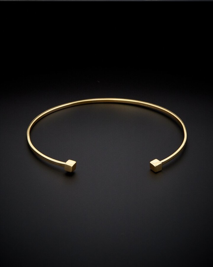 Italian Gold 14K Cube Cuff Bracelet
