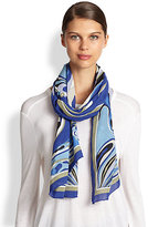 Thumbnail for your product : Emilio Pucci Swirled Modal & Silk Scarf
