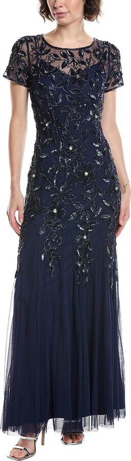 Adrianna Papell Bead & Sequin Maxi Dress
