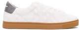 Thumbnail for your product : Burberry Albert Perforated Low Top Suede Trainers - Mens - White