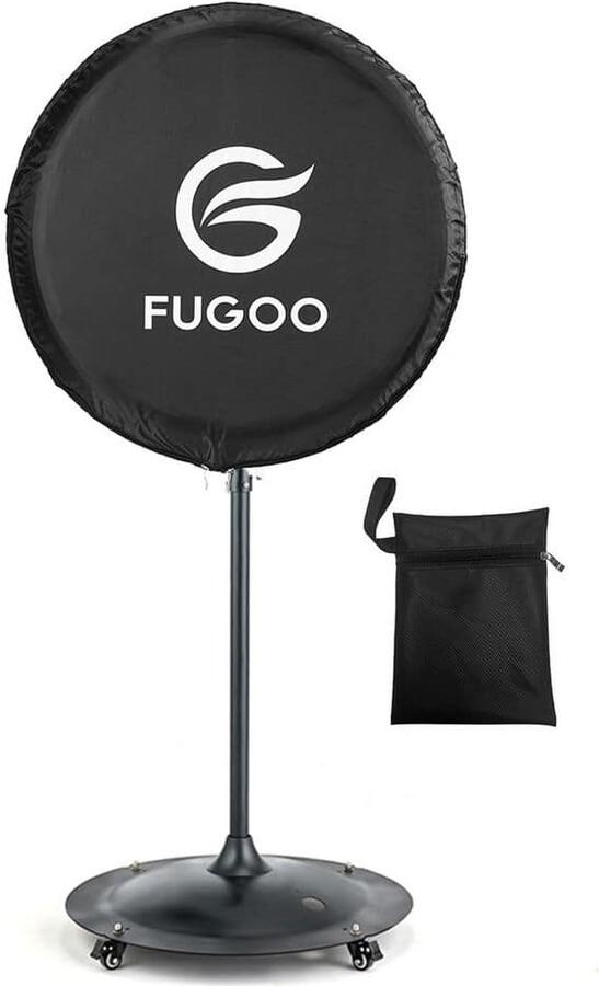 FUGOO Heavy Duty Waterproof Outdoor Fan Cover for 30 in. Pedestal/ Wall Mount Fans, Black, 420D Material, Dustproof Protection