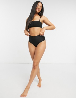 And other stories & smocked bandeau bikini top in black - ShopStyle Two  Piece Swimsuits