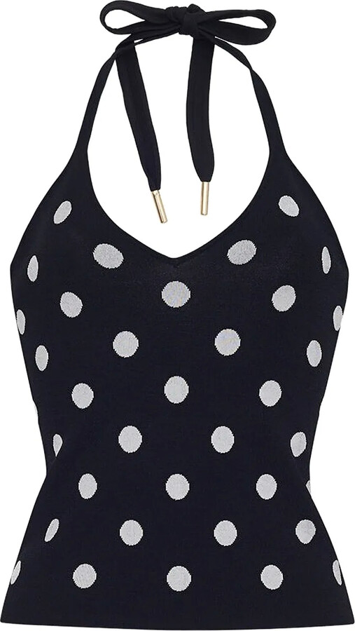 Cara Cara Tanya polka-dot halter top