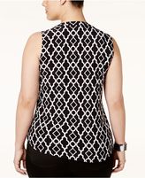 Thumbnail for your product : INC International Concepts Plus Size Printed Zip-Trim Blouse, Created for Macy's