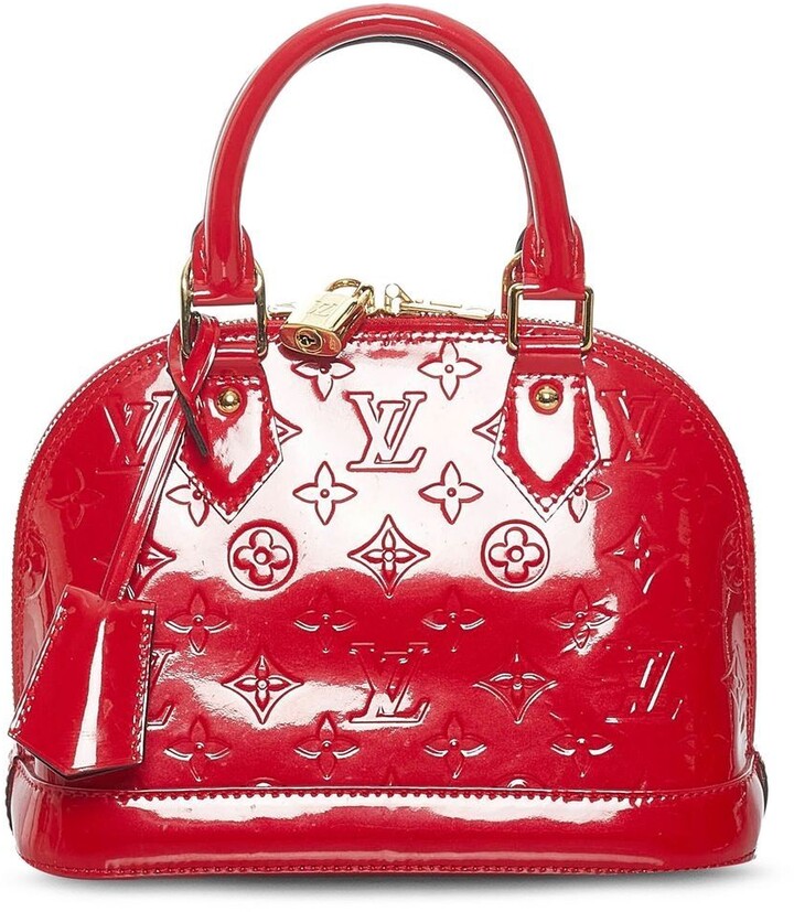 louis vuitton red handbolsa