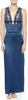 Thumbnail for your product : La Perla Ricamato Lace-Tulle Satin Gown, Blue