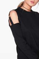 Thumbnail for your product : boohoo O Ring Cold Shoulder Sweat Dress