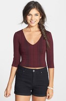 Thumbnail for your product : Lush Textured Crop Top (Juniors)