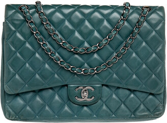 chanel green quilted bolsa