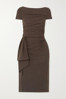 Thumbnail for your product : Talbot Runhof Bouvier Draped Gathered Wool-blend Voile Dress