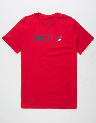 Nautica Sailboat Script Mens T-Shirt