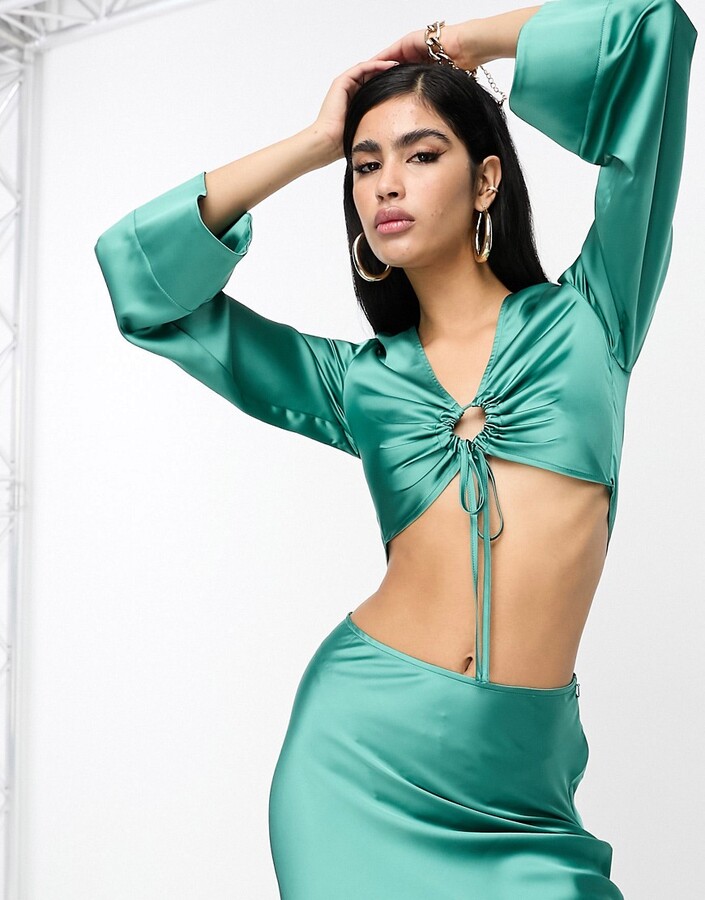 Teal Satin Tops, Shop The Largest Collection