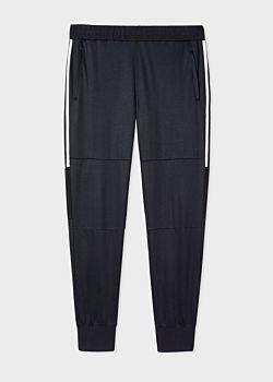 Paul Smith Men's Navy Cotton-Blend Panelled Sweatpants