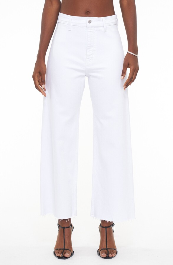 Pistola Denim Penny High Waist Raw Hem Wide Leg Jeans