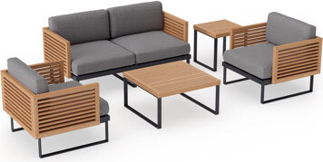 NewAge Products Outdoor Furniture Monterey 4 Seater Patio Chat Set with Coffee Table & Side Table