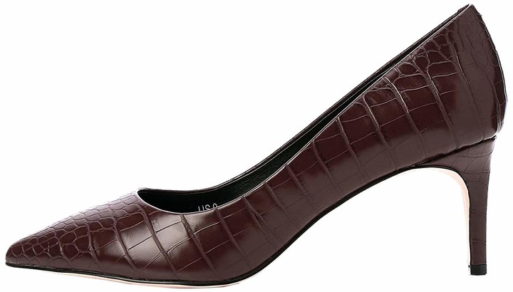 dark brown block heels