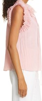 Thumbnail for your product : Rebecca Taylor Pleated Ruffle Sleeveless Blouse