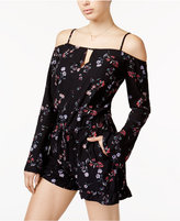 Thumbnail for your product : Jessica Simpson Juniors' Floral-Print Cold-Shoulder Romper