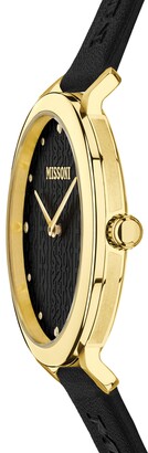 Missoni Lettering Leather Strap Watch, 38mm