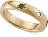 Marchesa Emerald (1/10 ct. t.w.) and Diamond (1/10 ct. t.w.) Wedding Band in 18k Gold, Created for Macy's